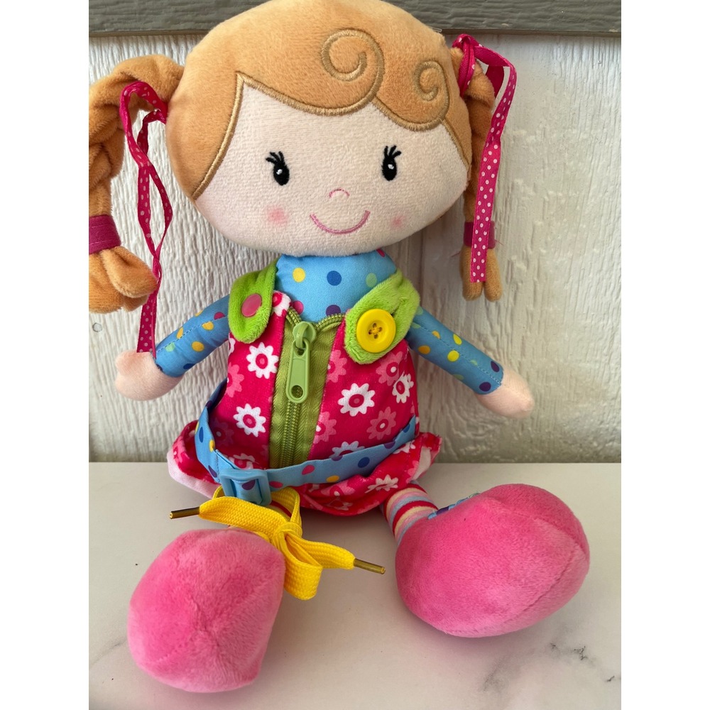 Snuggle Stuffs Plush Doll Baby Toddler Activity Lace Up Shoe Learn To‎ Tie